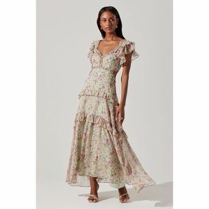 ASTR the label - Mable Dress in Light Green Floral
